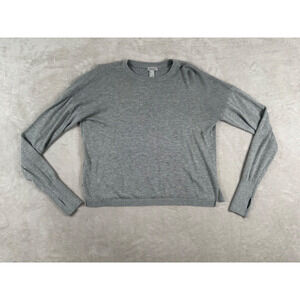 Forever 21 Womens Gray Long Sleeve Solid Activewear Shirt Size S